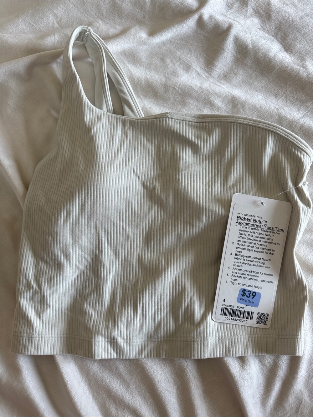 Ribbed nulu asymmetrical yoga tank
